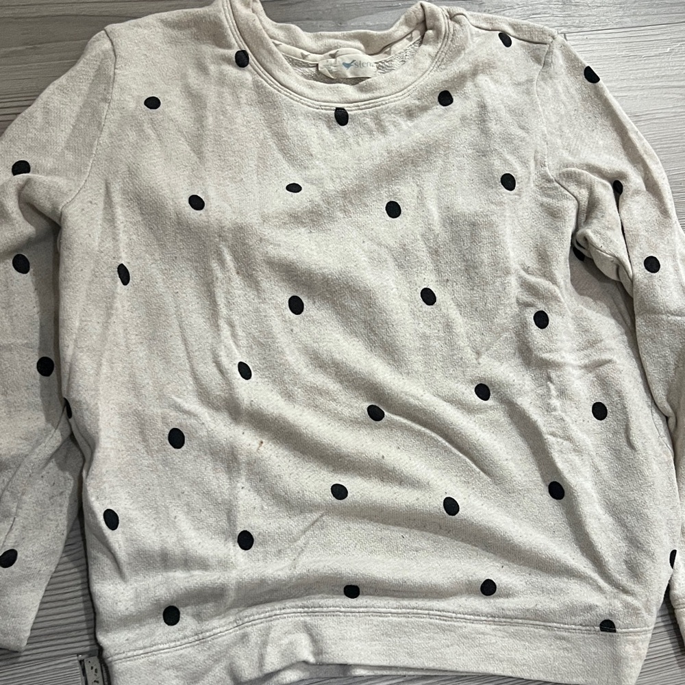 Stem polka dot terry sweatshirt